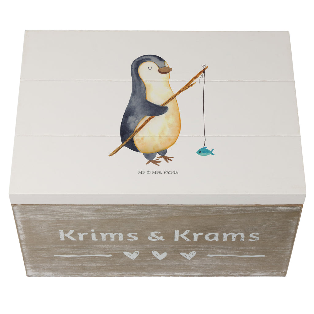 Holzkiste Pinguin Angler Holzkiste, Kiste, Schatzkiste, Truhe, Schatulle, XXL, Erinnerungsbox, Erinnerungskiste, Dekokiste, Aufbewahrungsbox, Pinguin, Pinguine, Angeln, Angler, Tagträume, Hobby, Plan, Planer, Tagesplan, Neustart, Motivation, Geschenk, Freundinnen, Geschenkidee, Urlaub, Wochenende
