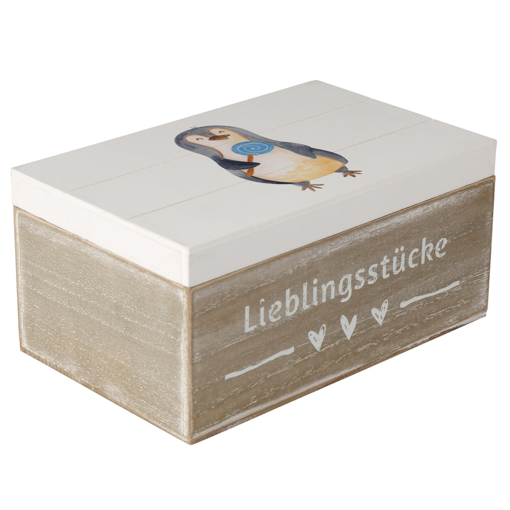Holzkiste Pinguin Lolli Holzkiste, Kiste, Schatzkiste, Truhe, Schatulle, XXL, Erinnerungsbox, Erinnerungskiste, Dekokiste, Aufbewahrungsbox, Pinguin, Pinguine, Lolli, Süßigkeiten, Blödsinn, Spruch, Rebell, Gauner, Ganove, Rabauke