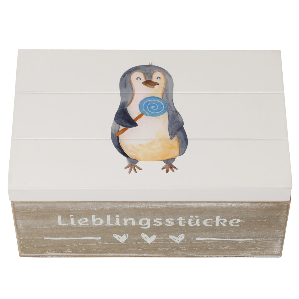 Holzkiste Pinguin Lolli Holzkiste, Kiste, Schatzkiste, Truhe, Schatulle, XXL, Erinnerungsbox, Erinnerungskiste, Dekokiste, Aufbewahrungsbox, Pinguin, Pinguine, Lolli, Süßigkeiten, Blödsinn, Spruch, Rebell, Gauner, Ganove, Rabauke