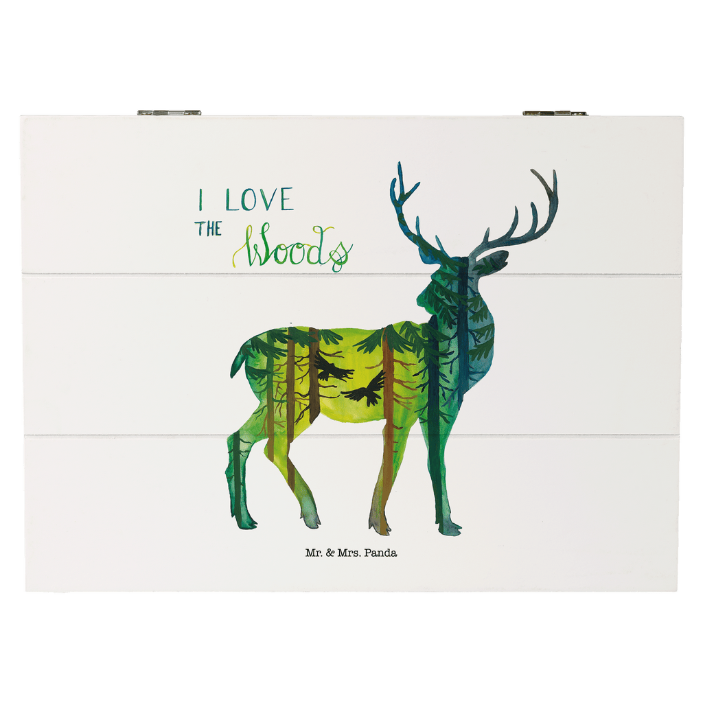 Holzkiste Hirsch I love the woods Wald, woods, Hirsch,  Holzkiste, Kiste, Schatzkiste, Truhe, Schatulle, XXL,  Erinnerungsbox, Erinnerungskiste, Dekokiste, Aufbewahrungsbox  Blumen Deko, Frühlings Deko, Sommer Deko, Dekoration, positive Botschaft, Naturliebhaber, Outdoor, Natur, Abenteuer