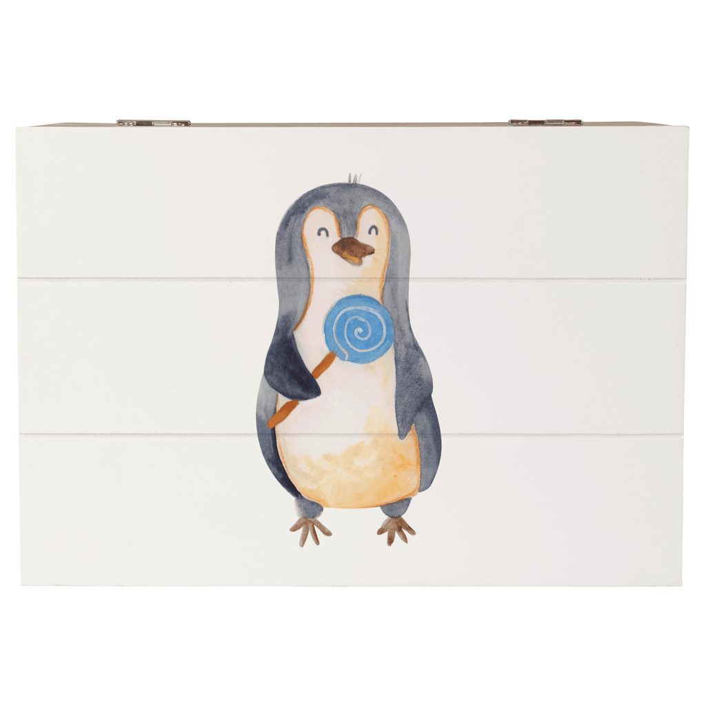 Holzkiste Pinguin Lolli Holzkiste, Kiste, Schatzkiste, Truhe, Schatulle, XXL, Erinnerungsbox, Erinnerungskiste, Dekokiste, Aufbewahrungsbox, Pinguin, Pinguine, Lolli, Süßigkeiten, Blödsinn, Spruch, Rebell, Gauner, Ganove, Rabauke