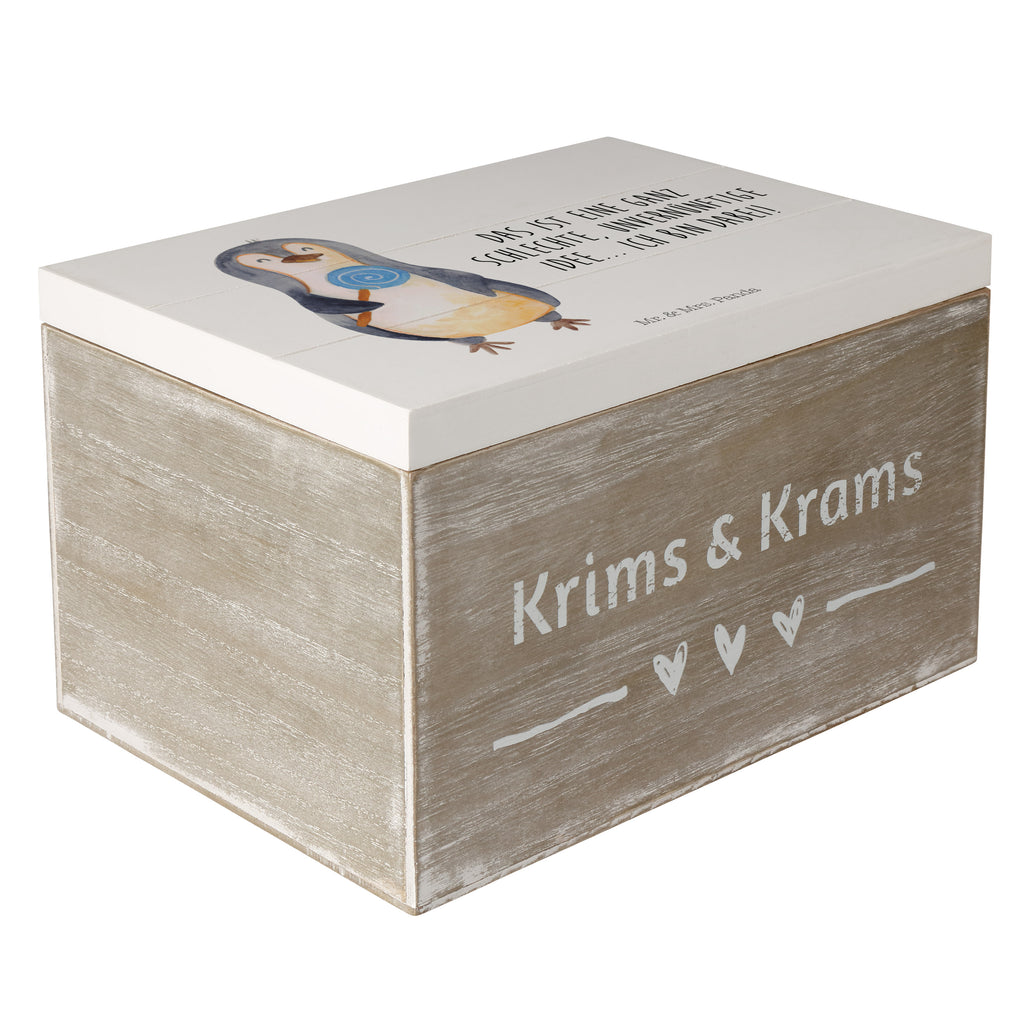 Holzkiste Pinguin Lolli Holzkiste, Kiste, Schatzkiste, Truhe, Schatulle, XXL, Erinnerungsbox, Erinnerungskiste, Dekokiste, Aufbewahrungsbox, Pinguin, Pinguine, Lolli, Süßigkeiten, Blödsinn, Spruch, Rebell, Gauner, Ganove, Rabauke