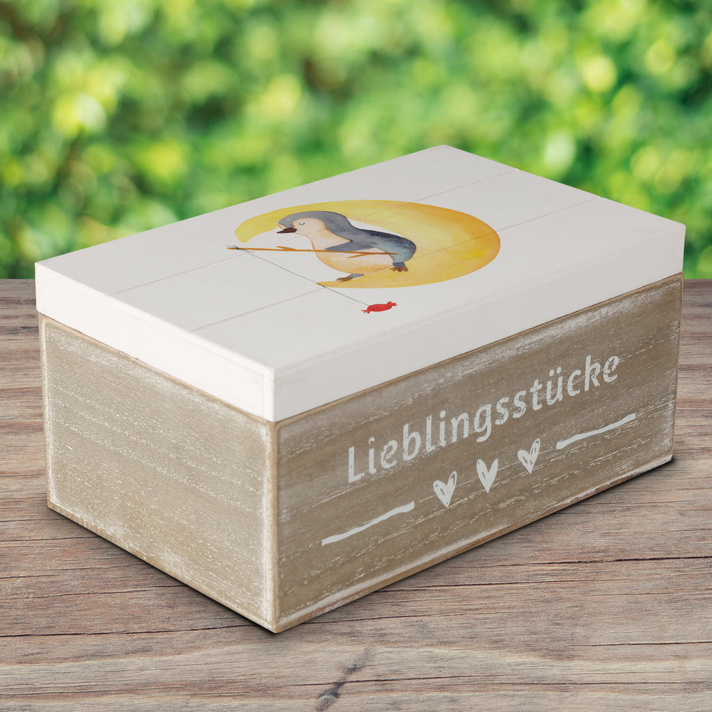 Holzkiste Pinguin Mond Holzkiste, Kiste, Schatzkiste, Truhe, Schatulle, XXL, Erinnerungsbox, Erinnerungskiste, Dekokiste, Aufbewahrungsbox, Pinguin, Pinguine, Spruch, schlafen, Nachtruhe, Einschlafen, Schlafzimmer, Schlafstörungen, Gästezimmer