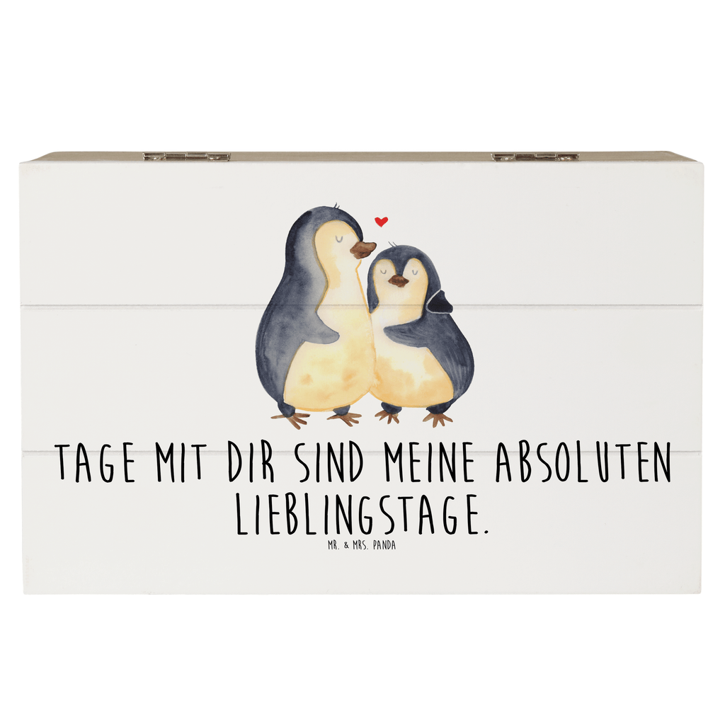 Holzkiste Pinguin umarmend Holzkiste, Kiste, Schatzkiste, Truhe, Schatulle, XXL, Erinnerungsbox, Erinnerungskiste, Dekokiste, Aufbewahrungsbox, Pinguin, Liebe, Liebespaar, Liebesbeweis, Liebesgeschenk, Verlobung, Jahrestag, Hochzeitstag, Hochzeit, Hochzeitsgeschenk