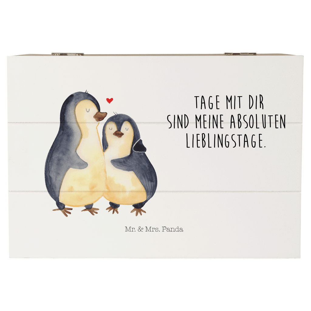 Holzkiste Pinguin umarmend Holzkiste, Kiste, Schatzkiste, Truhe, Schatulle, XXL, Erinnerungsbox, Erinnerungskiste, Dekokiste, Aufbewahrungsbox, Pinguin, Liebe, Liebespaar, Liebesbeweis, Liebesgeschenk, Verlobung, Jahrestag, Hochzeitstag, Hochzeit, Hochzeitsgeschenk