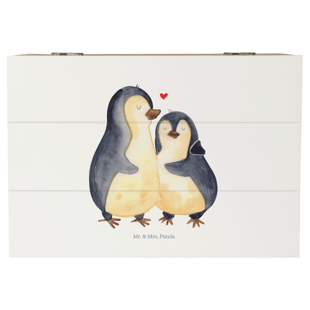Holzkiste Pinguin umarmend Holzkiste, Kiste, Schatzkiste, Truhe, Schatulle, XXL, Erinnerungsbox, Erinnerungskiste, Dekokiste, Aufbewahrungsbox, Pinguin, Liebe, Liebespaar, Liebesbeweis, Liebesgeschenk, Verlobung, Jahrestag, Hochzeitstag, Hochzeit, Hochzeitsgeschenk