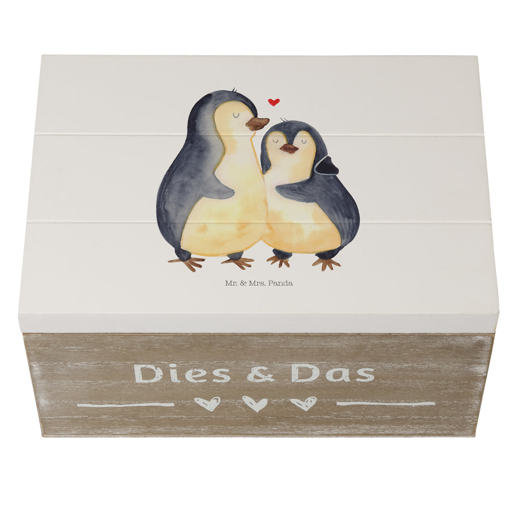 Holzkiste Pinguin umarmend Holzkiste, Kiste, Schatzkiste, Truhe, Schatulle, XXL, Erinnerungsbox, Erinnerungskiste, Dekokiste, Aufbewahrungsbox, Pinguin, Liebe, Liebespaar, Liebesbeweis, Liebesgeschenk, Verlobung, Jahrestag, Hochzeitstag, Hochzeit, Hochzeitsgeschenk