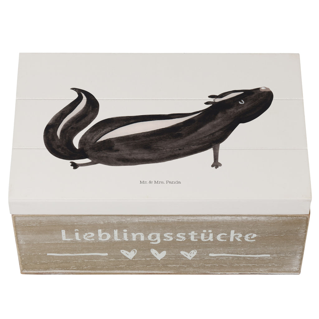 Holzkiste Stinktier Yoga Holzkiste, Kiste, Schatzkiste, Truhe, Schatulle, XXL, Erinnerungsbox, Erinnerungskiste, Dekokiste, Aufbewahrungsbox, Stinktier, Skunk, Wildtier, Raubtier, Stinker, Stinki, Yoga, Namaste, Lebe, Liebe, Lache