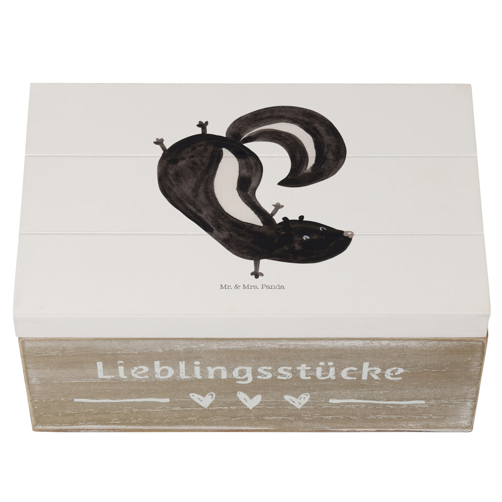 Holzkiste Stinktier Handstand Holzkiste, Kiste, Schatzkiste, Truhe, Schatulle, XXL, Erinnerungsbox, Erinnerungskiste, Dekokiste, Aufbewahrungsbox, Stinktier, Skunk, Wildtier, Raubtier, Stinker, Stinki, Spielplatz, verpielt, Kind
