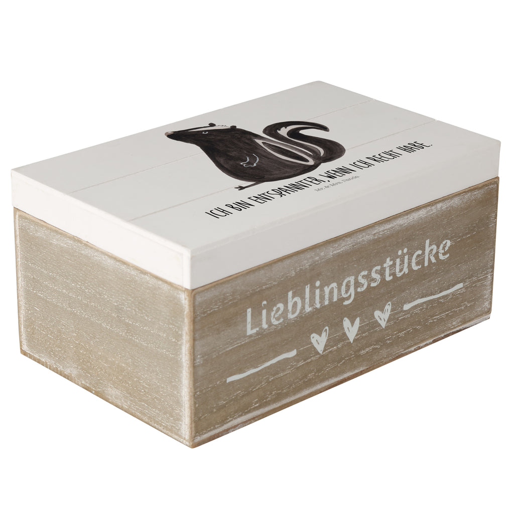Holzkiste Stinktier sitzend Holzkiste, Kiste, Schatzkiste, Truhe, Schatulle, XXL, Erinnerungsbox, Erinnerungskiste, Dekokiste, Aufbewahrungsbox, Stinktier, Skunk, Wildtier, Raubtier, Stinker, Stinki, Spruch, Büro, Recht, Besserwisser