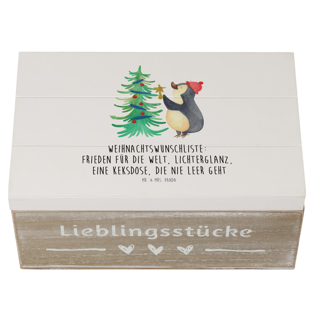 Holzkiste Pinguin Weihnachtsbaum Holzkiste, Kiste, Schatzkiste, Truhe, Schatulle, XXL, Erinnerungsbox, Erinnerungskiste, Dekokiste, Aufbewahrungsbox, Winter, Weihnachten, Weihnachtsdeko, Nikolaus, Advent, Heiligabend, Wintermotiv, Pinguin