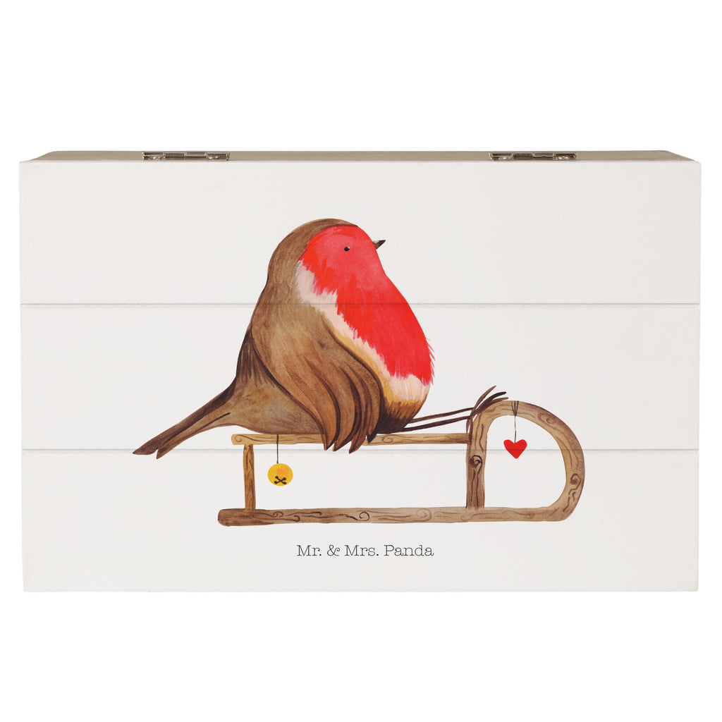 Holzkiste Rotkehlchen Schlitten Holzkiste, Kiste, Schatzkiste, Truhe, Schatulle, XXL, Erinnerungsbox, Erinnerungskiste, Dekokiste, Aufbewahrungsbox, Winter, Weihnachten, Weihnachtsdeko, Nikolaus, Advent, Heiligabend, Wintermotiv, Schlitten, Vogel