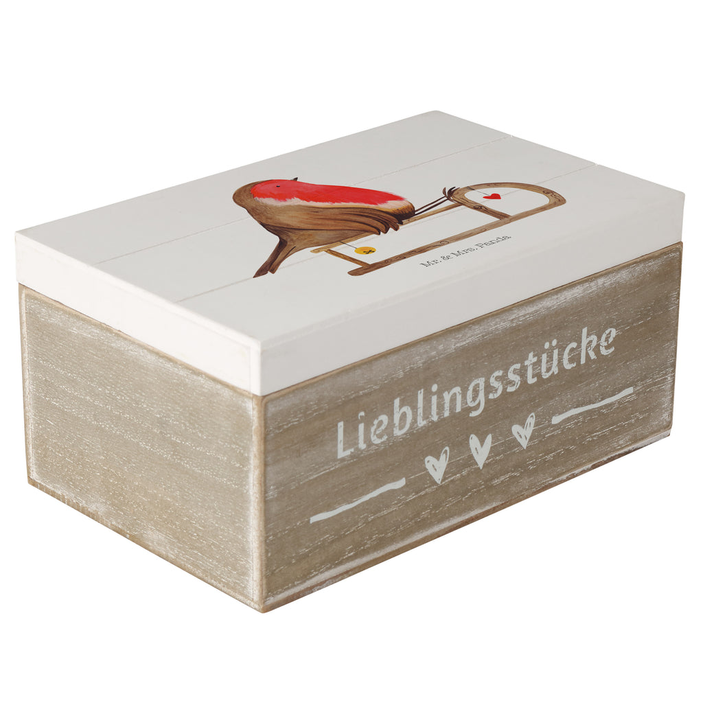 Holzkiste Rotkehlchen Schlitten Holzkiste, Kiste, Schatzkiste, Truhe, Schatulle, XXL, Erinnerungsbox, Erinnerungskiste, Dekokiste, Aufbewahrungsbox, Winter, Weihnachten, Weihnachtsdeko, Nikolaus, Advent, Heiligabend, Wintermotiv, Schlitten, Vogel