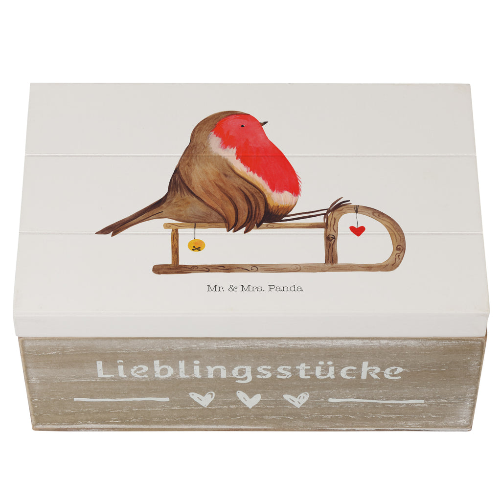 Holzkiste Rotkehlchen Schlitten Holzkiste, Kiste, Schatzkiste, Truhe, Schatulle, XXL, Erinnerungsbox, Erinnerungskiste, Dekokiste, Aufbewahrungsbox, Winter, Weihnachten, Weihnachtsdeko, Nikolaus, Advent, Heiligabend, Wintermotiv, Schlitten, Vogel