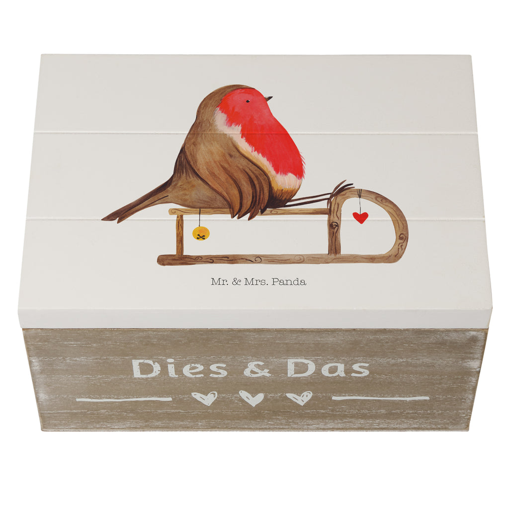 Holzkiste Rotkehlchen Schlitten Holzkiste, Kiste, Schatzkiste, Truhe, Schatulle, XXL, Erinnerungsbox, Erinnerungskiste, Dekokiste, Aufbewahrungsbox, Winter, Weihnachten, Weihnachtsdeko, Nikolaus, Advent, Heiligabend, Wintermotiv, Schlitten, Vogel