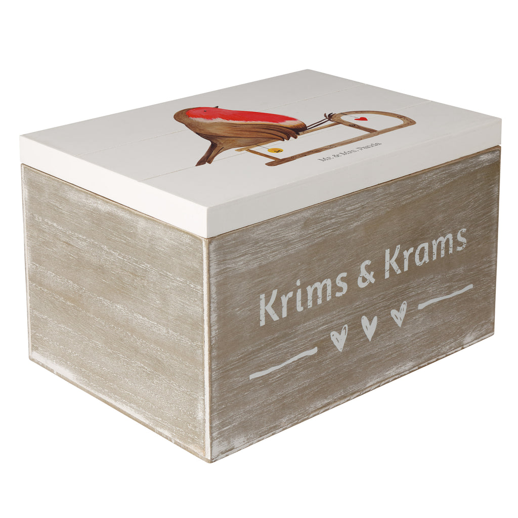 Holzkiste Rotkehlchen Schlitten Holzkiste, Kiste, Schatzkiste, Truhe, Schatulle, XXL, Erinnerungsbox, Erinnerungskiste, Dekokiste, Aufbewahrungsbox, Winter, Weihnachten, Weihnachtsdeko, Nikolaus, Advent, Heiligabend, Wintermotiv, Schlitten, Vogel