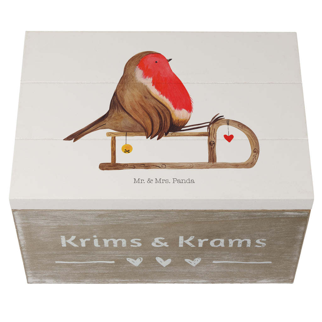 Holzkiste Rotkehlchen Schlitten Holzkiste, Kiste, Schatzkiste, Truhe, Schatulle, XXL, Erinnerungsbox, Erinnerungskiste, Dekokiste, Aufbewahrungsbox, Winter, Weihnachten, Weihnachtsdeko, Nikolaus, Advent, Heiligabend, Wintermotiv, Schlitten, Vogel