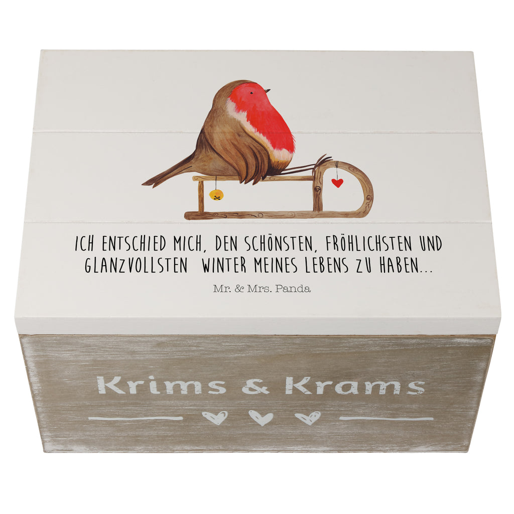 Holzkiste Rotkehlchen Schlitten Holzkiste, Kiste, Schatzkiste, Truhe, Schatulle, XXL, Erinnerungsbox, Erinnerungskiste, Dekokiste, Aufbewahrungsbox, Winter, Weihnachten, Weihnachtsdeko, Nikolaus, Advent, Heiligabend, Wintermotiv, Schlitten, Vogel