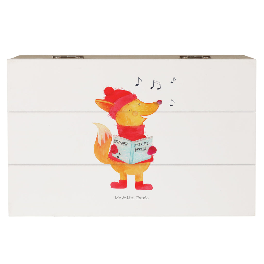 Holzkiste Fuchs Sänger Holzkiste, Kiste, Schatzkiste, Truhe, Schatulle, XXL, Erinnerungsbox, Erinnerungskiste, Dekokiste, Aufbewahrungsbox, Winter, Weihnachten, Weihnachtsdeko, Nikolaus, Advent, Heiligabend, Wintermotiv, Fuchs, Füchse, Sänger, Geschenk Sänger, Singen, Weihnachtslieder