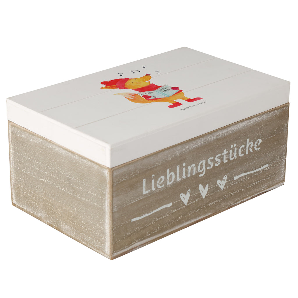 Holzkiste Fuchs Sänger Holzkiste, Kiste, Schatzkiste, Truhe, Schatulle, XXL, Erinnerungsbox, Erinnerungskiste, Dekokiste, Aufbewahrungsbox, Winter, Weihnachten, Weihnachtsdeko, Nikolaus, Advent, Heiligabend, Wintermotiv, Fuchs, Füchse, Sänger, Geschenk Sänger, Singen, Weihnachtslieder