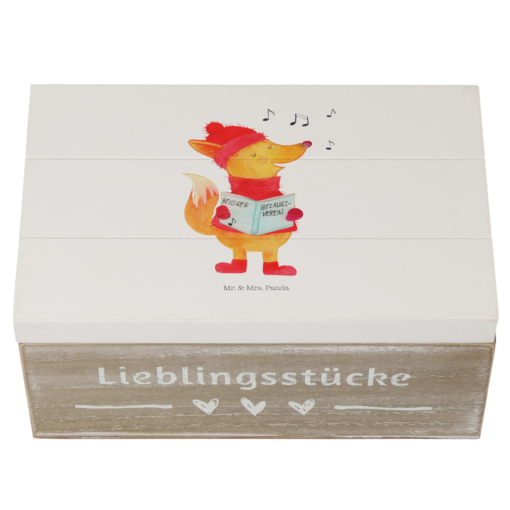 Holzkiste Fuchs Sänger Holzkiste, Kiste, Schatzkiste, Truhe, Schatulle, XXL, Erinnerungsbox, Erinnerungskiste, Dekokiste, Aufbewahrungsbox, Winter, Weihnachten, Weihnachtsdeko, Nikolaus, Advent, Heiligabend, Wintermotiv, Fuchs, Füchse, Sänger, Geschenk Sänger, Singen, Weihnachtslieder