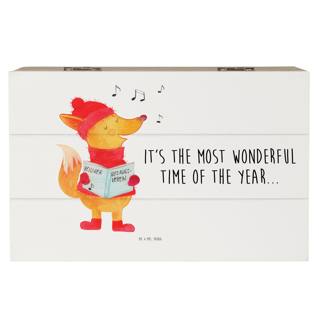 Holzkiste Fuchs Sänger Holzkiste, Kiste, Schatzkiste, Truhe, Schatulle, XXL, Erinnerungsbox, Erinnerungskiste, Dekokiste, Aufbewahrungsbox, Winter, Weihnachten, Weihnachtsdeko, Nikolaus, Advent, Heiligabend, Wintermotiv, Fuchs, Füchse, Sänger, Geschenk Sänger, Singen, Weihnachtslieder