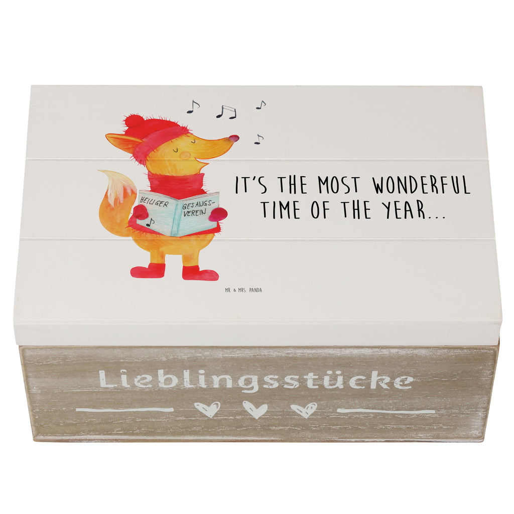 Holzkiste Fuchs Sänger Holzkiste, Kiste, Schatzkiste, Truhe, Schatulle, XXL, Erinnerungsbox, Erinnerungskiste, Dekokiste, Aufbewahrungsbox, Winter, Weihnachten, Weihnachtsdeko, Nikolaus, Advent, Heiligabend, Wintermotiv, Fuchs, Füchse, Sänger, Geschenk Sänger, Singen, Weihnachtslieder