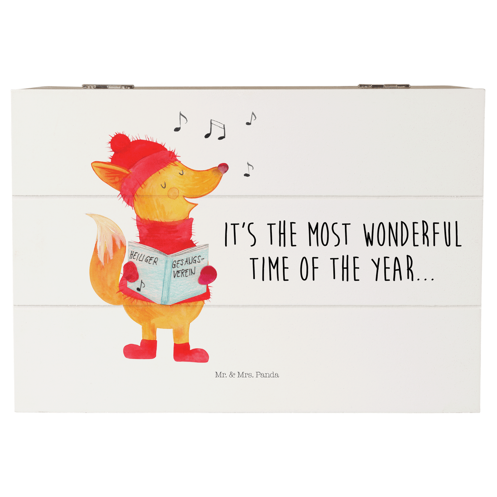 Holzkiste Fuchs Sänger Holzkiste, Kiste, Schatzkiste, Truhe, Schatulle, XXL, Erinnerungsbox, Erinnerungskiste, Dekokiste, Aufbewahrungsbox, Winter, Weihnachten, Weihnachtsdeko, Nikolaus, Advent, Heiligabend, Wintermotiv, Fuchs, Füchse, Sänger, Geschenk Sänger, Singen, Weihnachtslieder