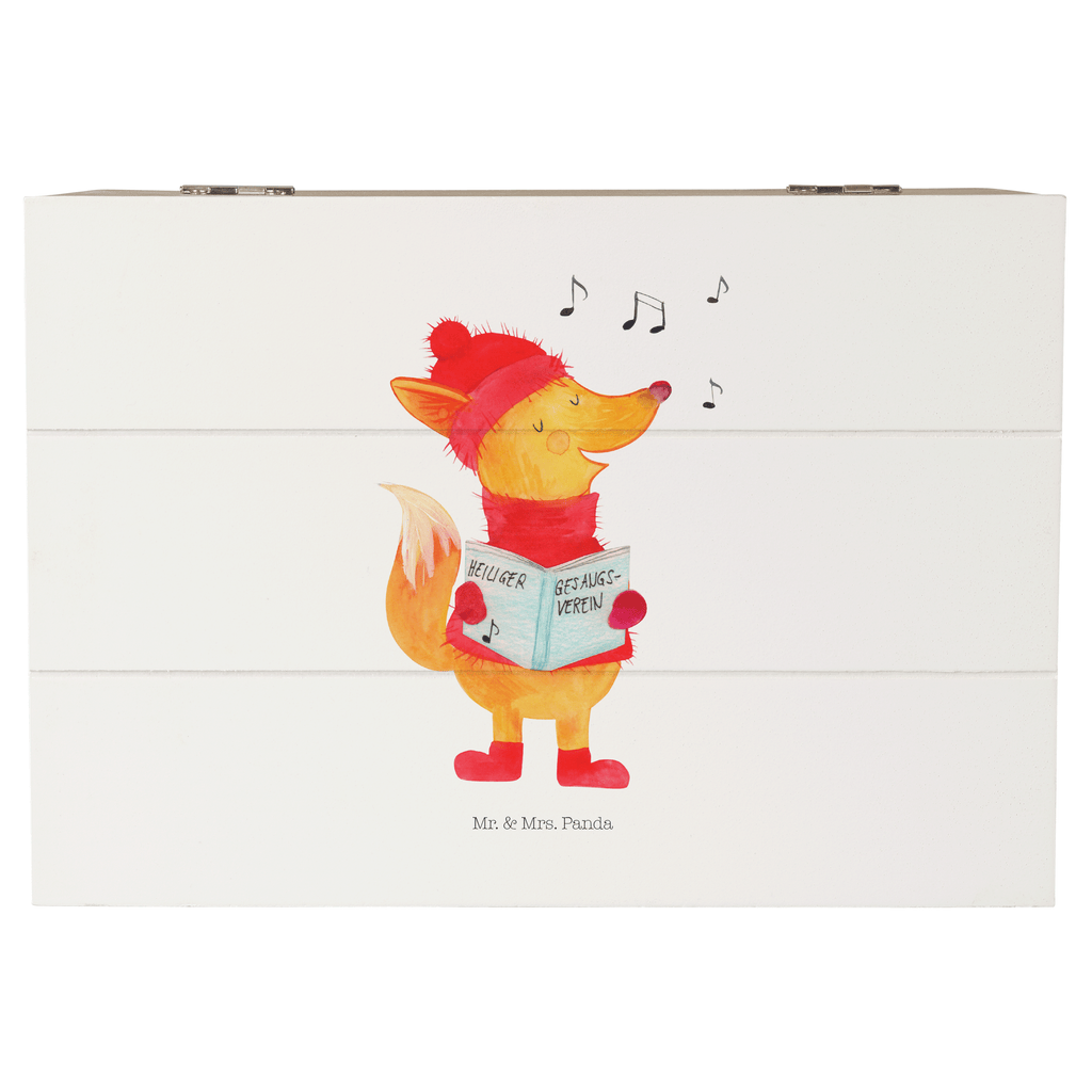 Holzkiste Fuchs Sänger Holzkiste, Kiste, Schatzkiste, Truhe, Schatulle, XXL, Erinnerungsbox, Erinnerungskiste, Dekokiste, Aufbewahrungsbox, Winter, Weihnachten, Weihnachtsdeko, Nikolaus, Advent, Heiligabend, Wintermotiv, Fuchs, Füchse, Sänger, Geschenk Sänger, Singen, Weihnachtslieder