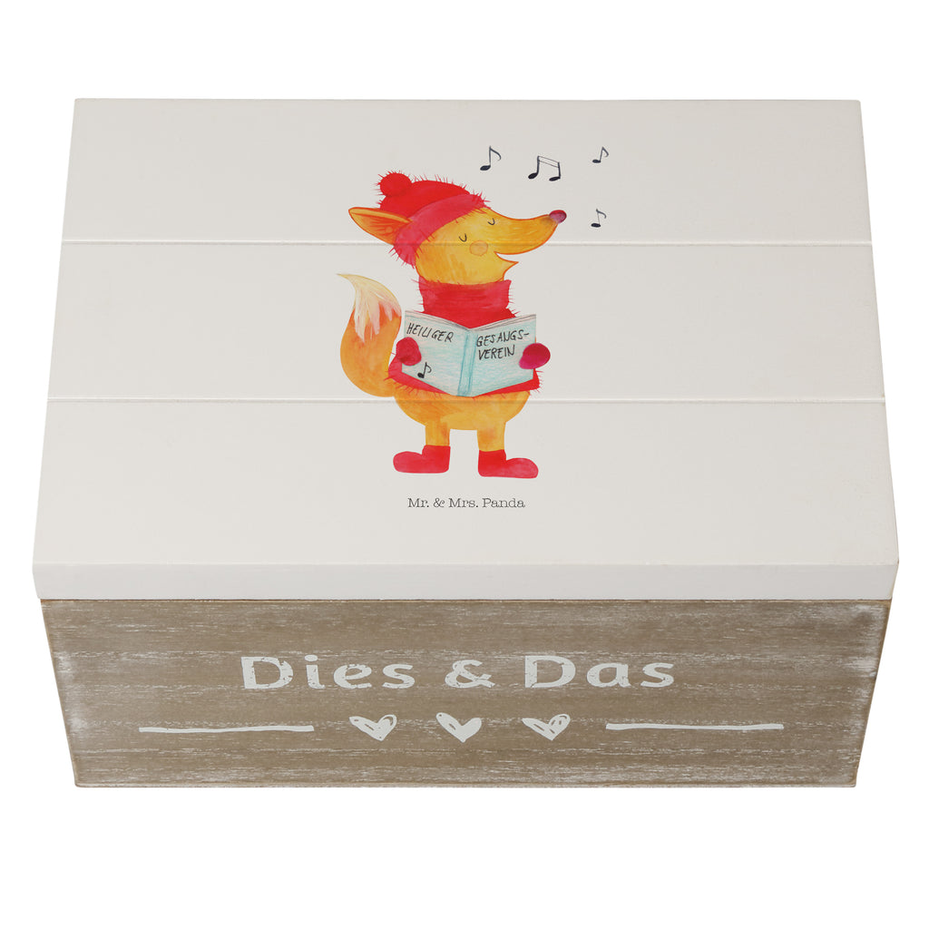 Holzkiste Fuchs Sänger Holzkiste, Kiste, Schatzkiste, Truhe, Schatulle, XXL, Erinnerungsbox, Erinnerungskiste, Dekokiste, Aufbewahrungsbox, Winter, Weihnachten, Weihnachtsdeko, Nikolaus, Advent, Heiligabend, Wintermotiv, Fuchs, Füchse, Sänger, Geschenk Sänger, Singen, Weihnachtslieder