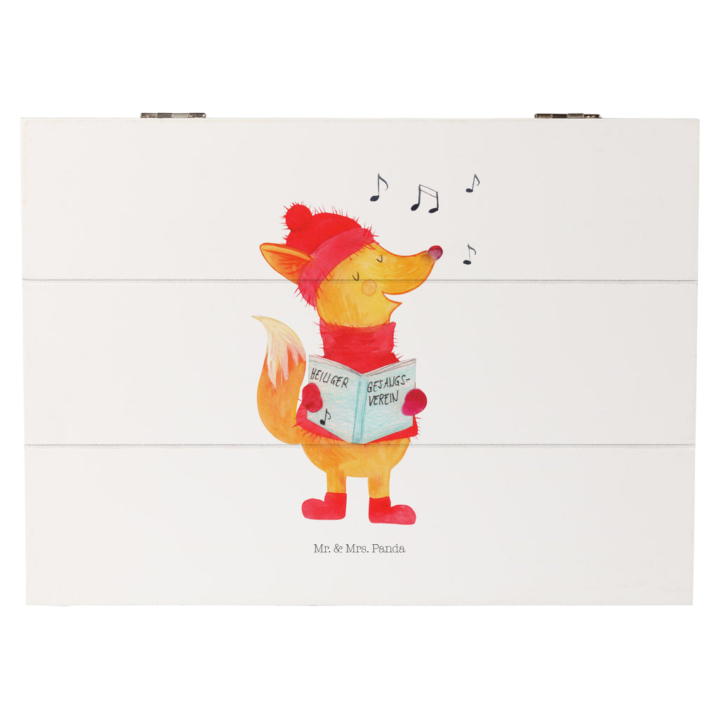 Holzkiste Fuchs Sänger Holzkiste, Kiste, Schatzkiste, Truhe, Schatulle, XXL, Erinnerungsbox, Erinnerungskiste, Dekokiste, Aufbewahrungsbox, Winter, Weihnachten, Weihnachtsdeko, Nikolaus, Advent, Heiligabend, Wintermotiv, Fuchs, Füchse, Sänger, Geschenk Sänger, Singen, Weihnachtslieder