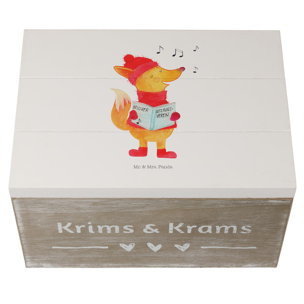 Holzkiste Fuchs Sänger Holzkiste, Kiste, Schatzkiste, Truhe, Schatulle, XXL, Erinnerungsbox, Erinnerungskiste, Dekokiste, Aufbewahrungsbox, Winter, Weihnachten, Weihnachtsdeko, Nikolaus, Advent, Heiligabend, Wintermotiv, Fuchs, Füchse, Sänger, Geschenk Sänger, Singen, Weihnachtslieder