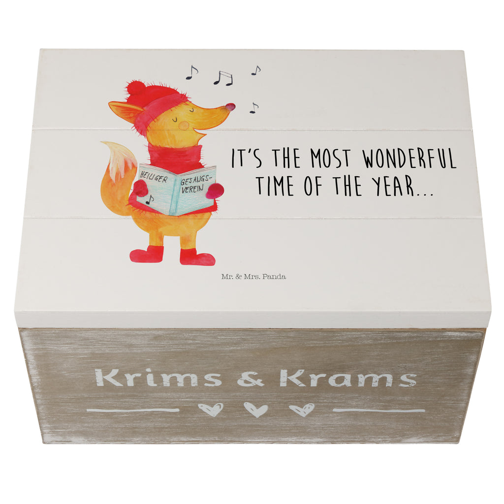 Holzkiste Fuchs Sänger Holzkiste, Kiste, Schatzkiste, Truhe, Schatulle, XXL, Erinnerungsbox, Erinnerungskiste, Dekokiste, Aufbewahrungsbox, Winter, Weihnachten, Weihnachtsdeko, Nikolaus, Advent, Heiligabend, Wintermotiv, Fuchs, Füchse, Sänger, Geschenk Sänger, Singen, Weihnachtslieder