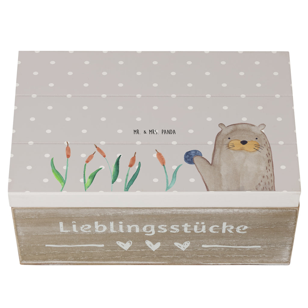 Holzkiste Otter mit Stein Holzkiste, Kiste, Schatzkiste, Truhe, Schatulle, XXL, Erinnerungsbox, Erinnerungskiste, Dekokiste, Aufbewahrungsbox, Otter, Fischotter, Seeotter, Otter Seeotter See Otter