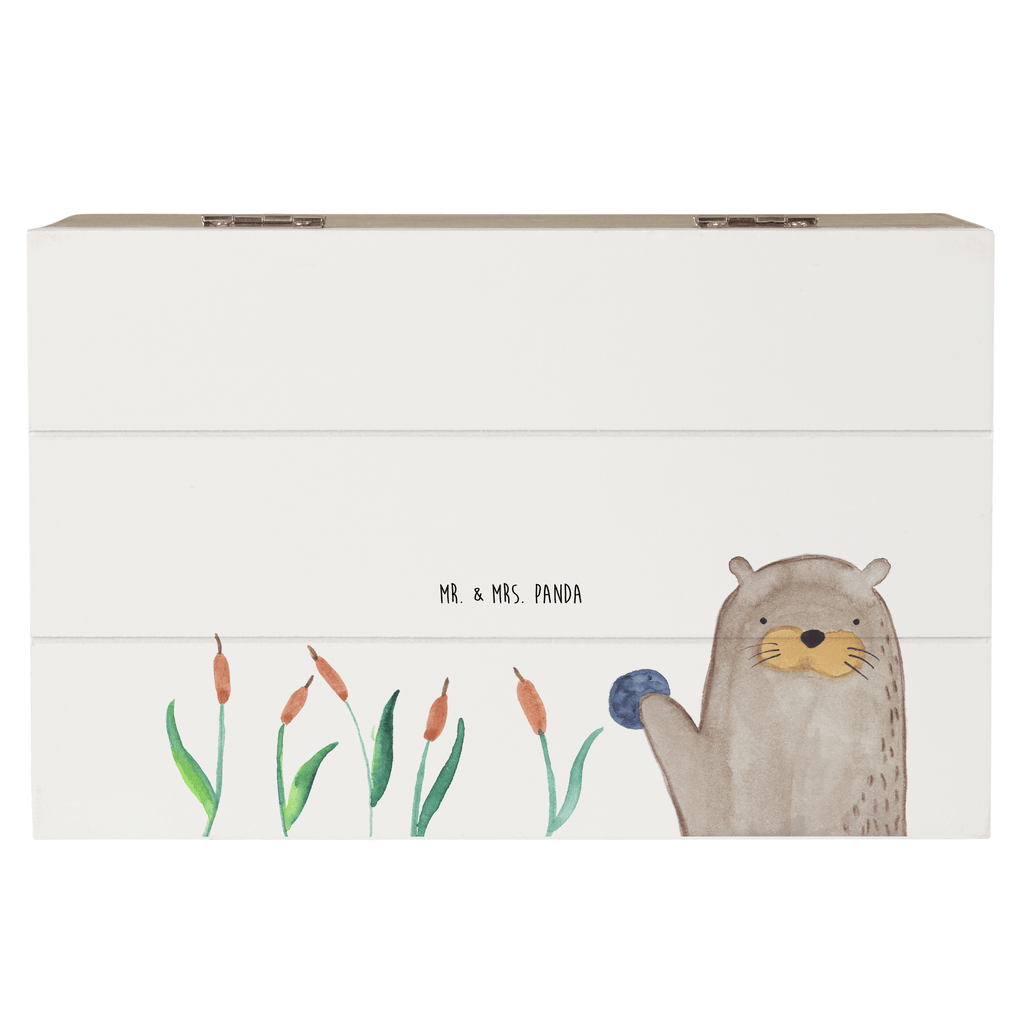 Holzkiste Otter mit Stein Holzkiste, Kiste, Schatzkiste, Truhe, Schatulle, XXL, Erinnerungsbox, Erinnerungskiste, Dekokiste, Aufbewahrungsbox, Otter, Fischotter, Seeotter, Otter Seeotter See Otter