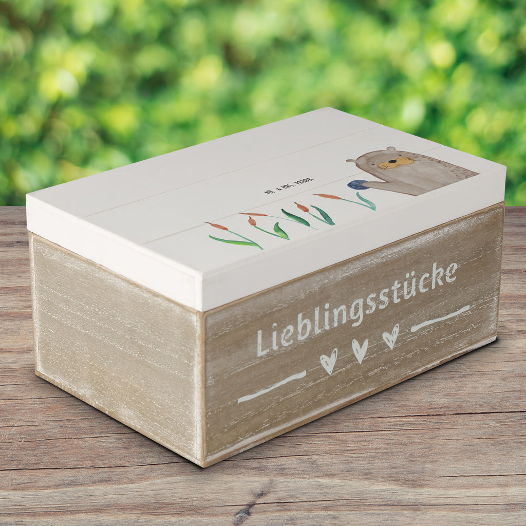 Holzkiste Otter mit Stein Holzkiste, Kiste, Schatzkiste, Truhe, Schatulle, XXL, Erinnerungsbox, Erinnerungskiste, Dekokiste, Aufbewahrungsbox, Otter, Fischotter, Seeotter, Otter Seeotter See Otter