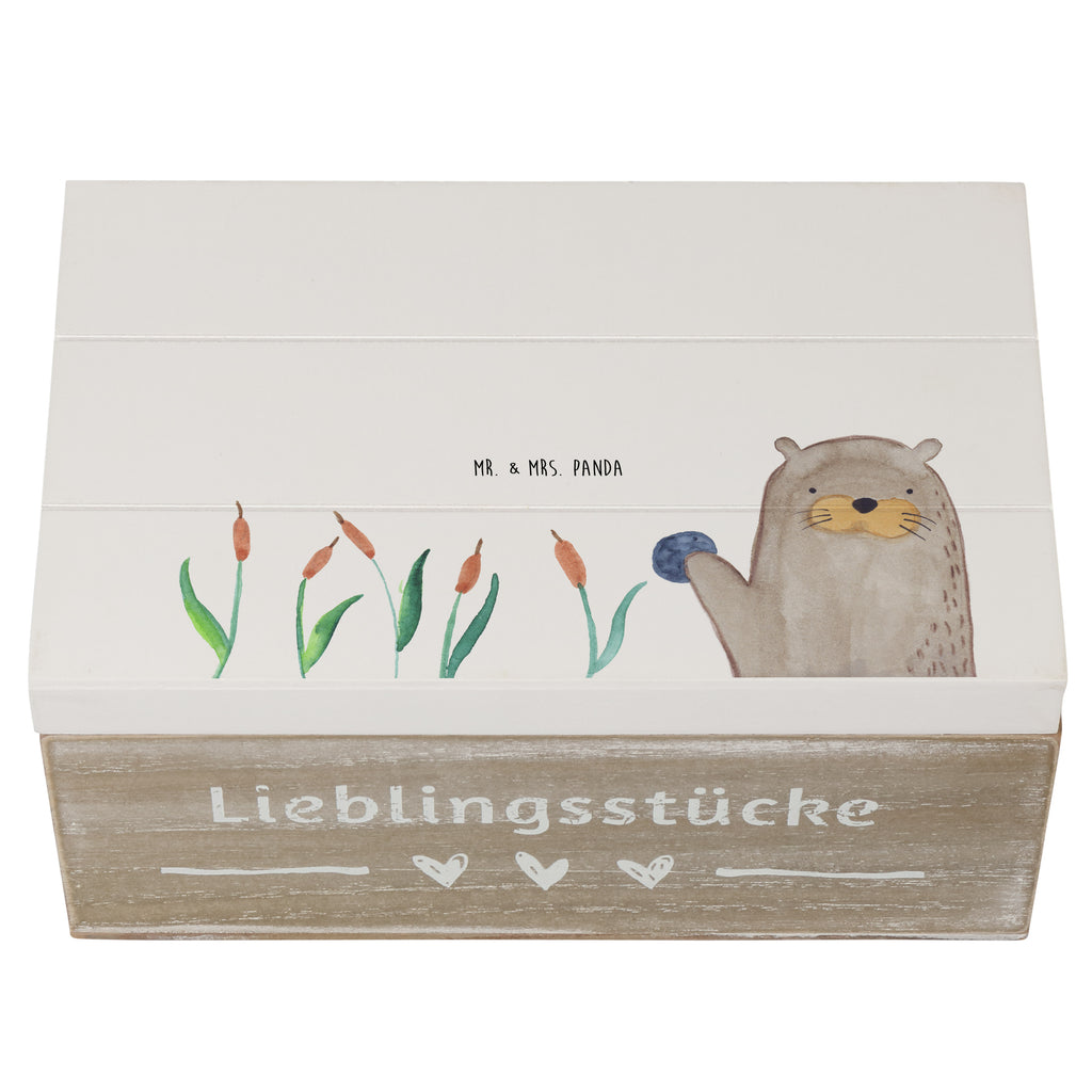 Holzkiste Otter mit Stein Holzkiste, Kiste, Schatzkiste, Truhe, Schatulle, XXL, Erinnerungsbox, Erinnerungskiste, Dekokiste, Aufbewahrungsbox, Otter, Fischotter, Seeotter, Otter Seeotter See Otter