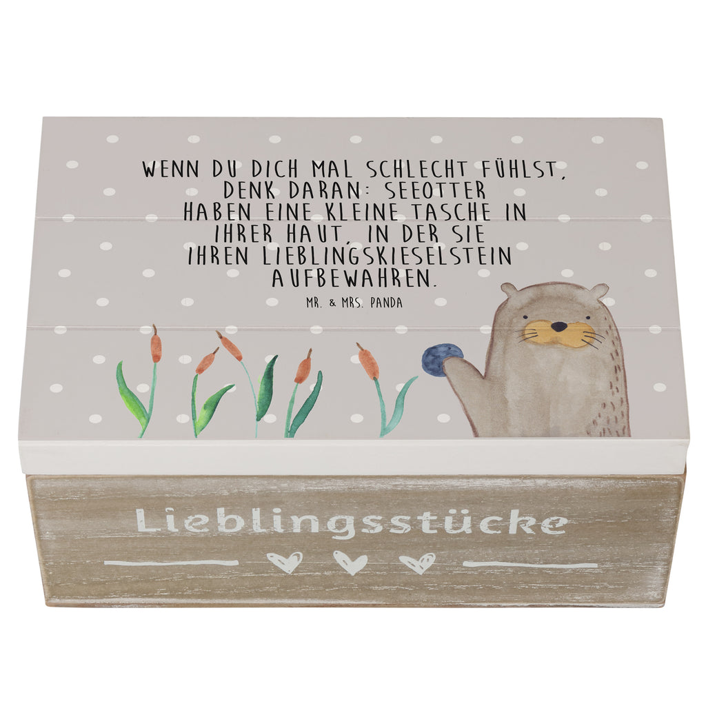 Holzkiste Otter mit Stein Holzkiste, Kiste, Schatzkiste, Truhe, Schatulle, XXL, Erinnerungsbox, Erinnerungskiste, Dekokiste, Aufbewahrungsbox, Otter, Fischotter, Seeotter, Otter Seeotter See Otter