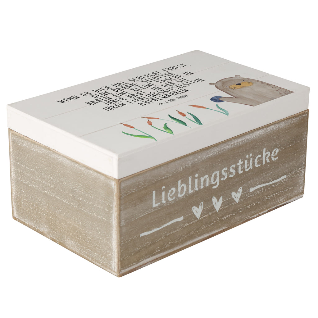 Holzkiste Otter mit Stein Holzkiste, Kiste, Schatzkiste, Truhe, Schatulle, XXL, Erinnerungsbox, Erinnerungskiste, Dekokiste, Aufbewahrungsbox, Otter, Fischotter, Seeotter, Otter Seeotter See Otter