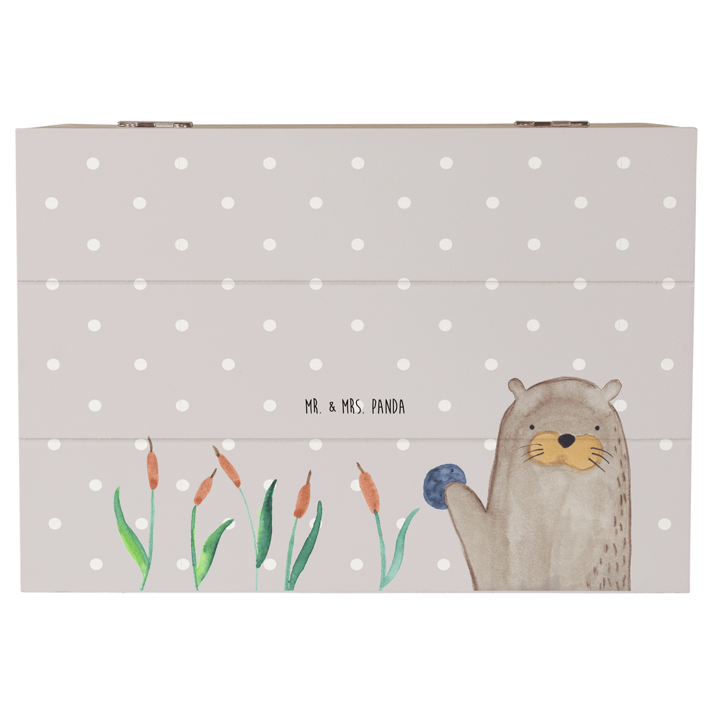 Holzkiste Otter mit Stein Holzkiste, Kiste, Schatzkiste, Truhe, Schatulle, XXL, Erinnerungsbox, Erinnerungskiste, Dekokiste, Aufbewahrungsbox, Otter, Fischotter, Seeotter, Otter Seeotter See Otter