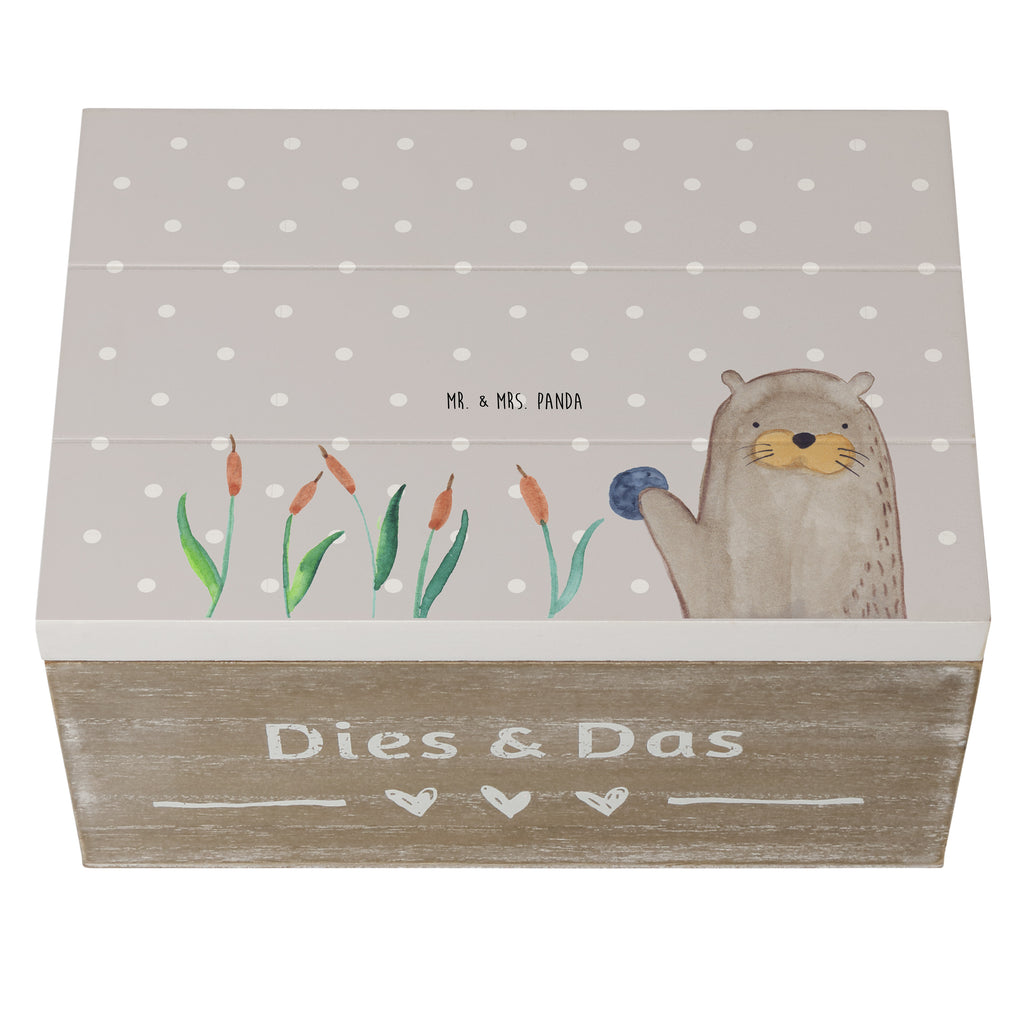 Holzkiste Otter mit Stein Holzkiste, Kiste, Schatzkiste, Truhe, Schatulle, XXL, Erinnerungsbox, Erinnerungskiste, Dekokiste, Aufbewahrungsbox, Otter, Fischotter, Seeotter, Otter Seeotter See Otter