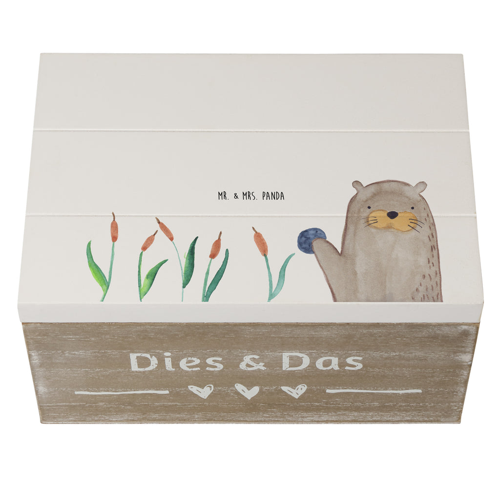 Holzkiste Otter mit Stein Holzkiste, Kiste, Schatzkiste, Truhe, Schatulle, XXL, Erinnerungsbox, Erinnerungskiste, Dekokiste, Aufbewahrungsbox, Otter, Fischotter, Seeotter, Otter Seeotter See Otter