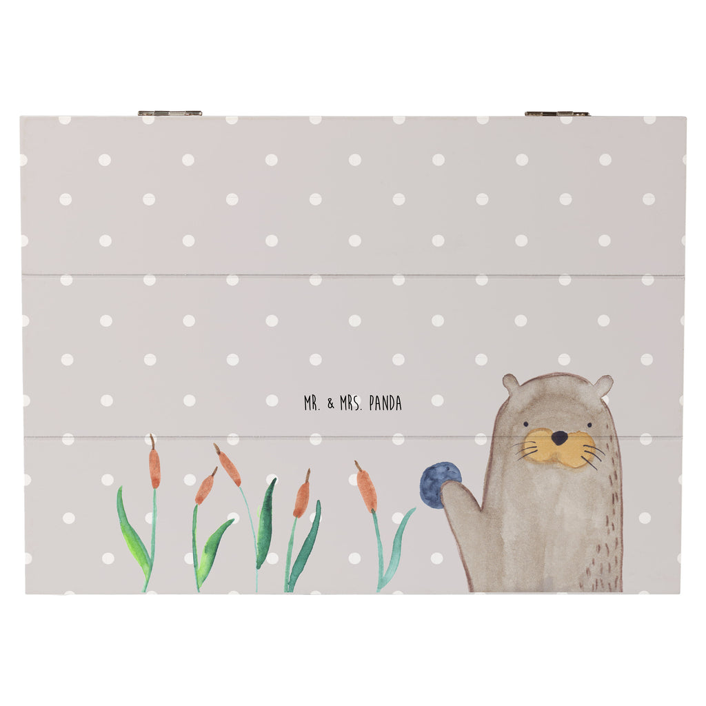 Holzkiste Otter mit Stein Holzkiste, Kiste, Schatzkiste, Truhe, Schatulle, XXL, Erinnerungsbox, Erinnerungskiste, Dekokiste, Aufbewahrungsbox, Otter, Fischotter, Seeotter, Otter Seeotter See Otter