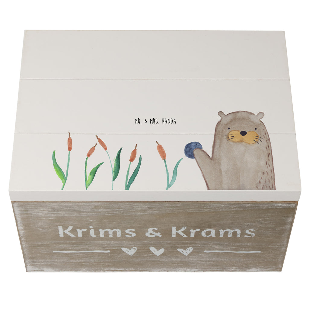 Holzkiste Otter mit Stein Holzkiste, Kiste, Schatzkiste, Truhe, Schatulle, XXL, Erinnerungsbox, Erinnerungskiste, Dekokiste, Aufbewahrungsbox, Otter, Fischotter, Seeotter, Otter Seeotter See Otter