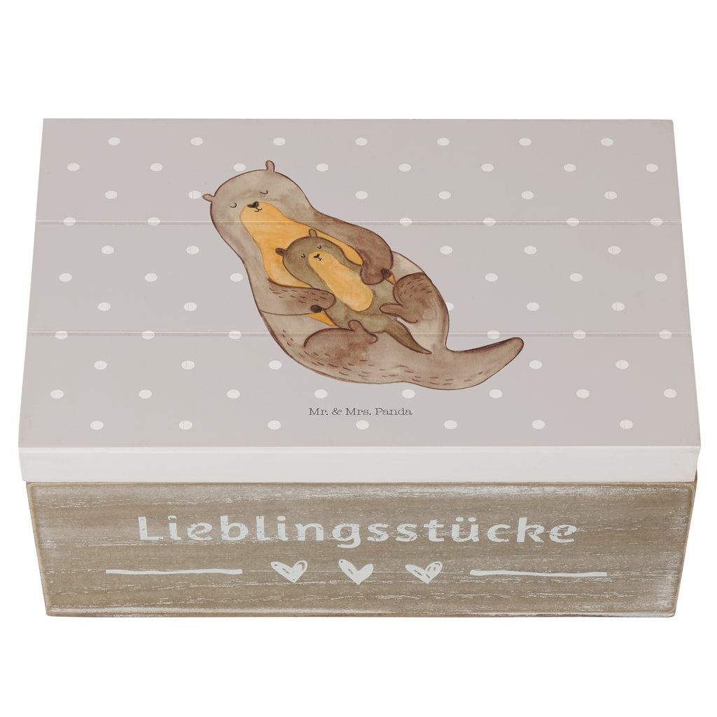 Holzkiste Otter mit Kind Holzkiste, Kiste, Schatzkiste, Truhe, Schatulle, XXL, Erinnerungsbox, Erinnerungskiste, Dekokiste, Aufbewahrungsbox, Otter, Fischotter, Seeotter, Otter Seeotter See Otter
