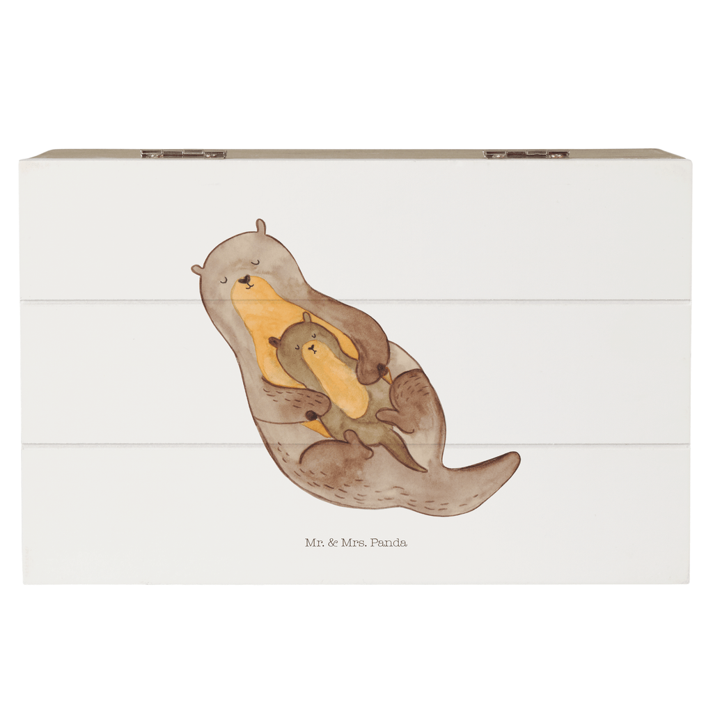 Holzkiste Otter mit Kind Holzkiste, Kiste, Schatzkiste, Truhe, Schatulle, XXL, Erinnerungsbox, Erinnerungskiste, Dekokiste, Aufbewahrungsbox, Otter, Fischotter, Seeotter, Otter Seeotter See Otter