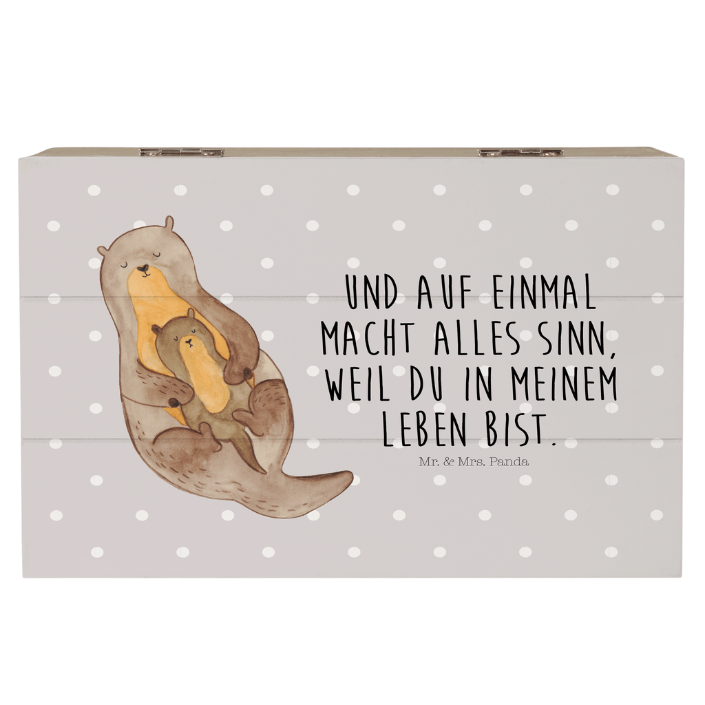 Holzkiste Otter mit Kind Holzkiste, Kiste, Schatzkiste, Truhe, Schatulle, XXL, Erinnerungsbox, Erinnerungskiste, Dekokiste, Aufbewahrungsbox, Otter, Fischotter, Seeotter, Otter Seeotter See Otter