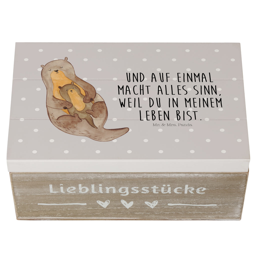 Holzkiste Otter mit Kind Holzkiste, Kiste, Schatzkiste, Truhe, Schatulle, XXL, Erinnerungsbox, Erinnerungskiste, Dekokiste, Aufbewahrungsbox, Otter, Fischotter, Seeotter, Otter Seeotter See Otter