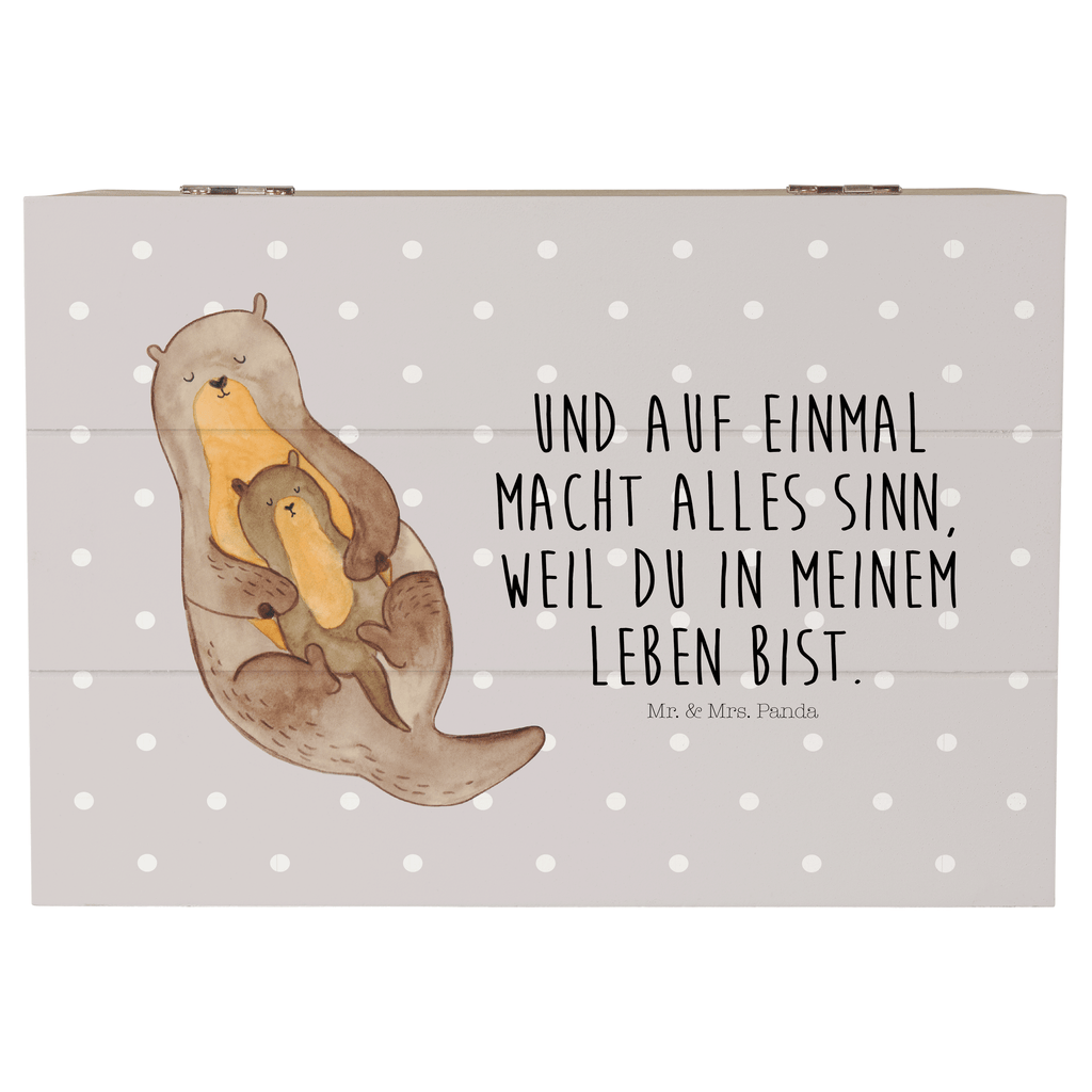Holzkiste Otter mit Kind Holzkiste, Kiste, Schatzkiste, Truhe, Schatulle, XXL, Erinnerungsbox, Erinnerungskiste, Dekokiste, Aufbewahrungsbox, Otter, Fischotter, Seeotter, Otter Seeotter See Otter