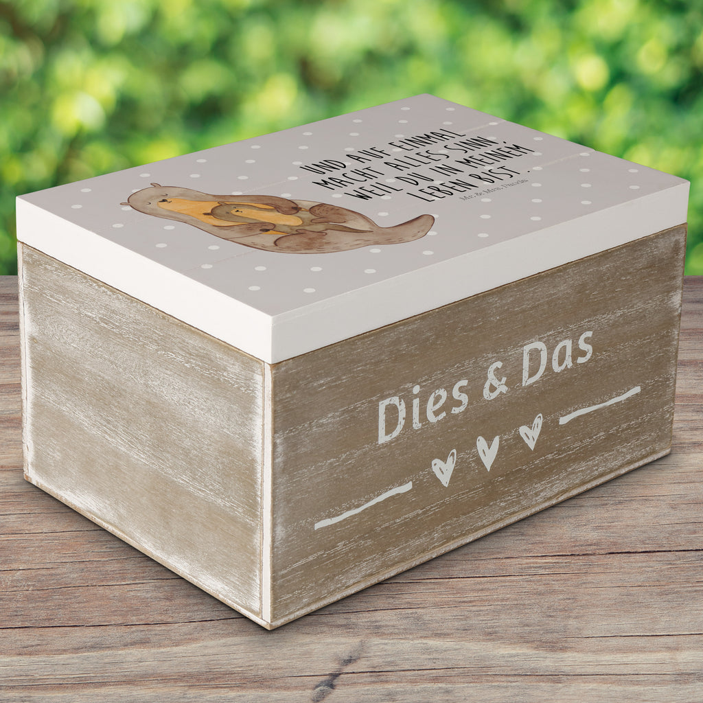 Holzkiste Otter mit Kind Holzkiste, Kiste, Schatzkiste, Truhe, Schatulle, XXL, Erinnerungsbox, Erinnerungskiste, Dekokiste, Aufbewahrungsbox, Otter, Fischotter, Seeotter, Otter Seeotter See Otter